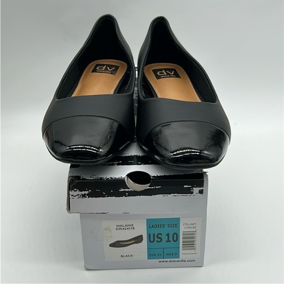DV by Dolce Vita Black Toe Cap Ballet Flats Size 10 Vegan-Friendly New With Box - Picture 11 of 11